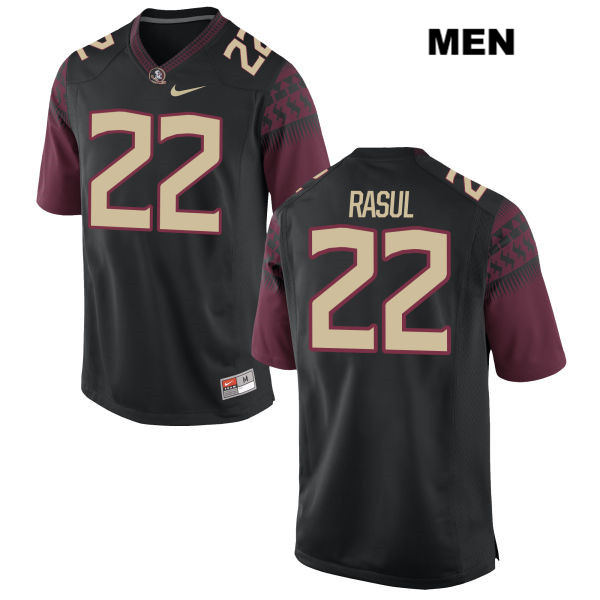 Men's NCAA Nike Florida State Seminoles #22 Amir Rasul College Black Stitched Authentic Football Jersey OEB3169SQ